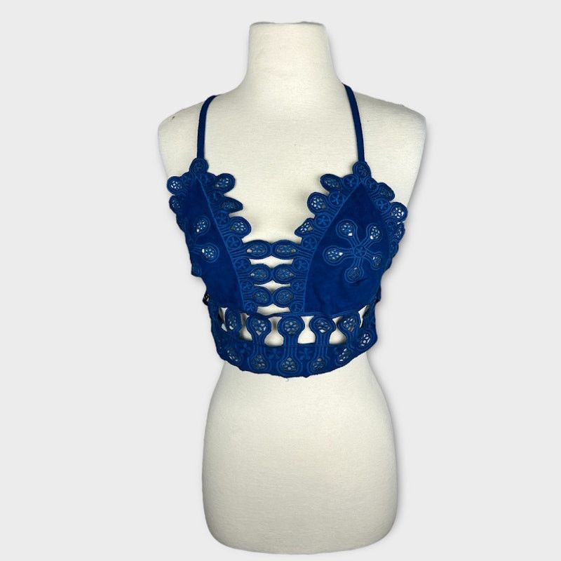 Nordstrom Honey Punch | Faux Suede Eyelet Bralette | Size Small Size S / US 4 / IT 40 - 3 Thumbnail