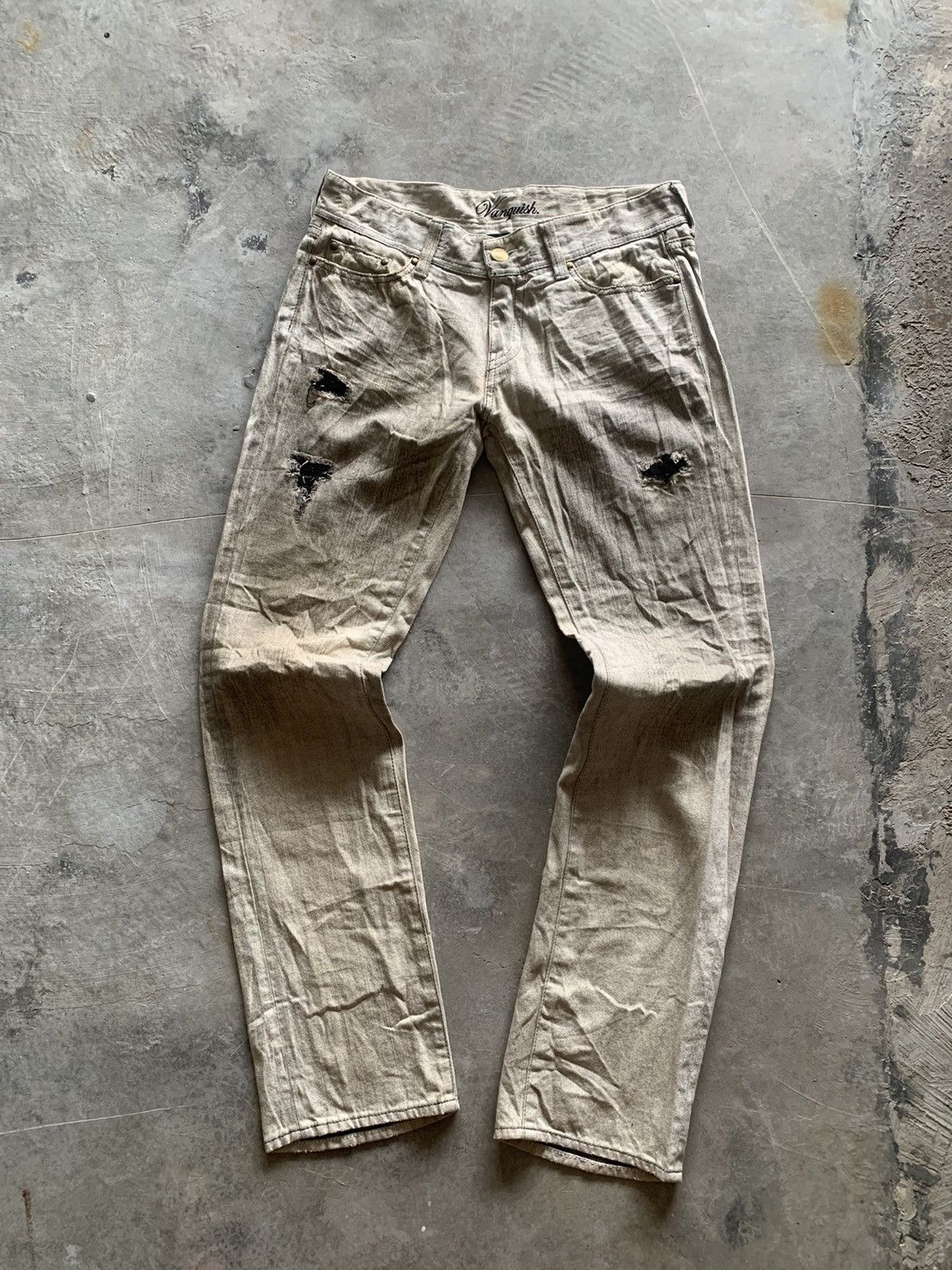If Six Was Nine × Le Grande Bleu (L.G.B.) × Vanquish VANQUISH GOLD coal wash distressed jeans Size US 34 / EU 50 - 4 Thumbnail