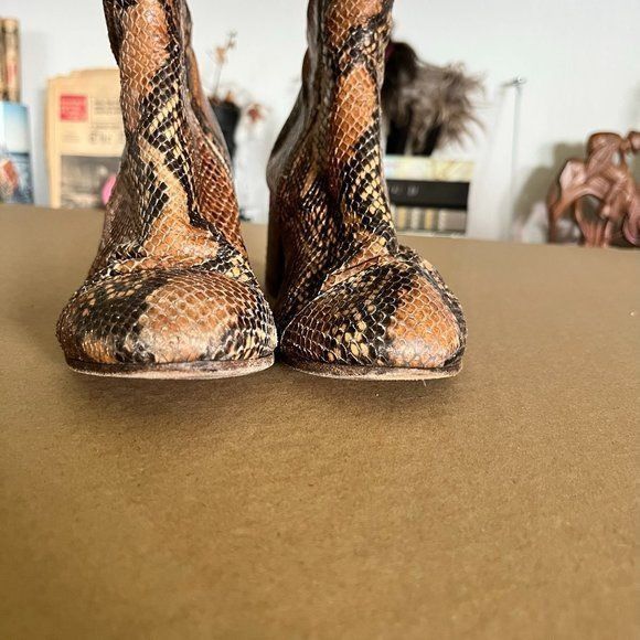 Zadig & Voltaire Zadig & Voltaire Glimmer Wilk Embossed Snake Heeled Boots Size US 8 / IT 38 - 5 Thumbnail