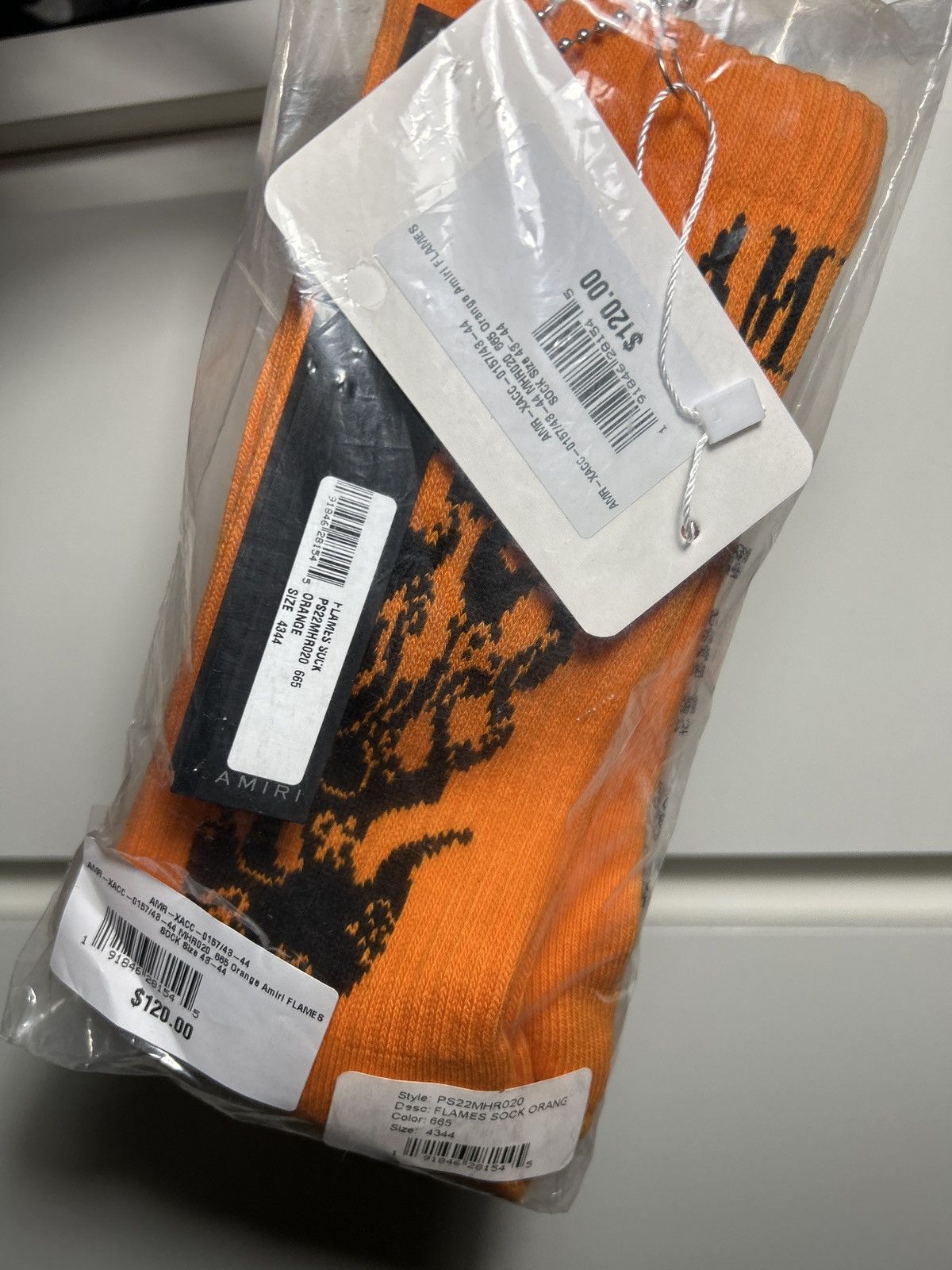Amiri Amiri flame socks orange Size 44 - 1 Thumbnail