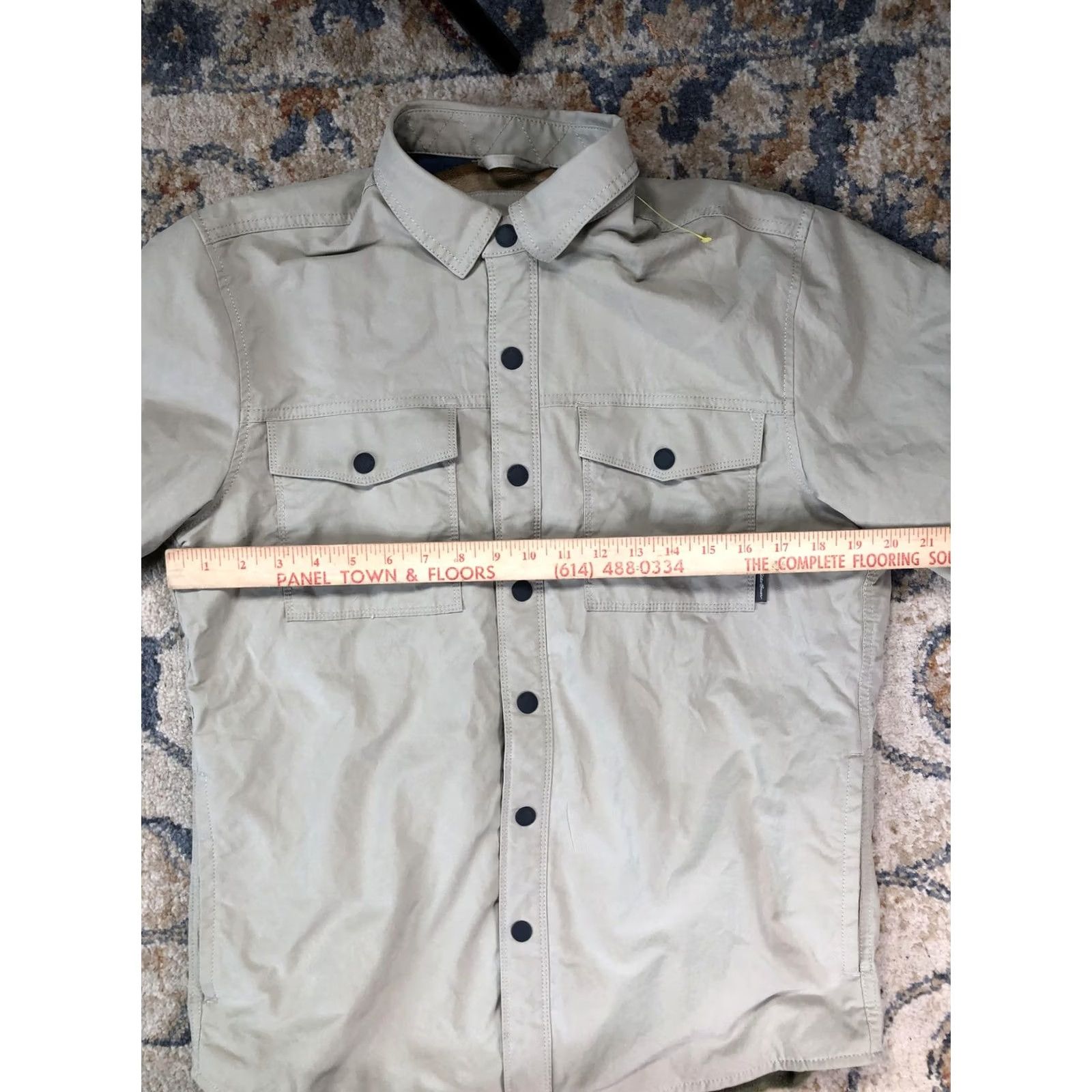 Eddie Bauer Eddie Bauer Shirt Jacket Mens S Beige Cotton Fleece Lined Snap Front Outdoor Size US S / EU 44-46 / 1 - 7 Thumbnail