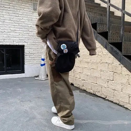 Designer × Vintage Loose casual trousers Instagram style wide legs Y2K Size US 32 / EU 48 - 2 Thumbnail