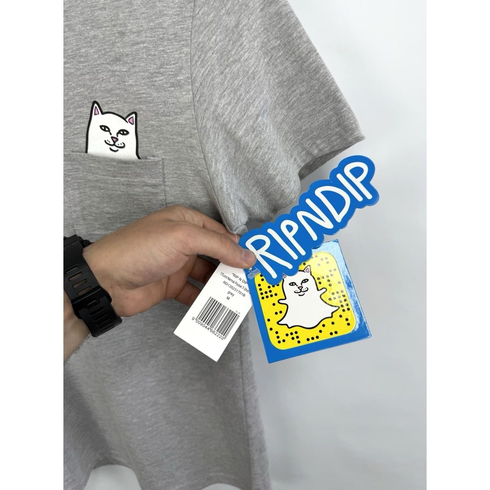 RIPNDIP RIPNDIP T-Shirt Cat Pocket NWT Lord Nermal Gray M Womens Size M / US 6-8 / IT 42-44 - 4 Thumbnail