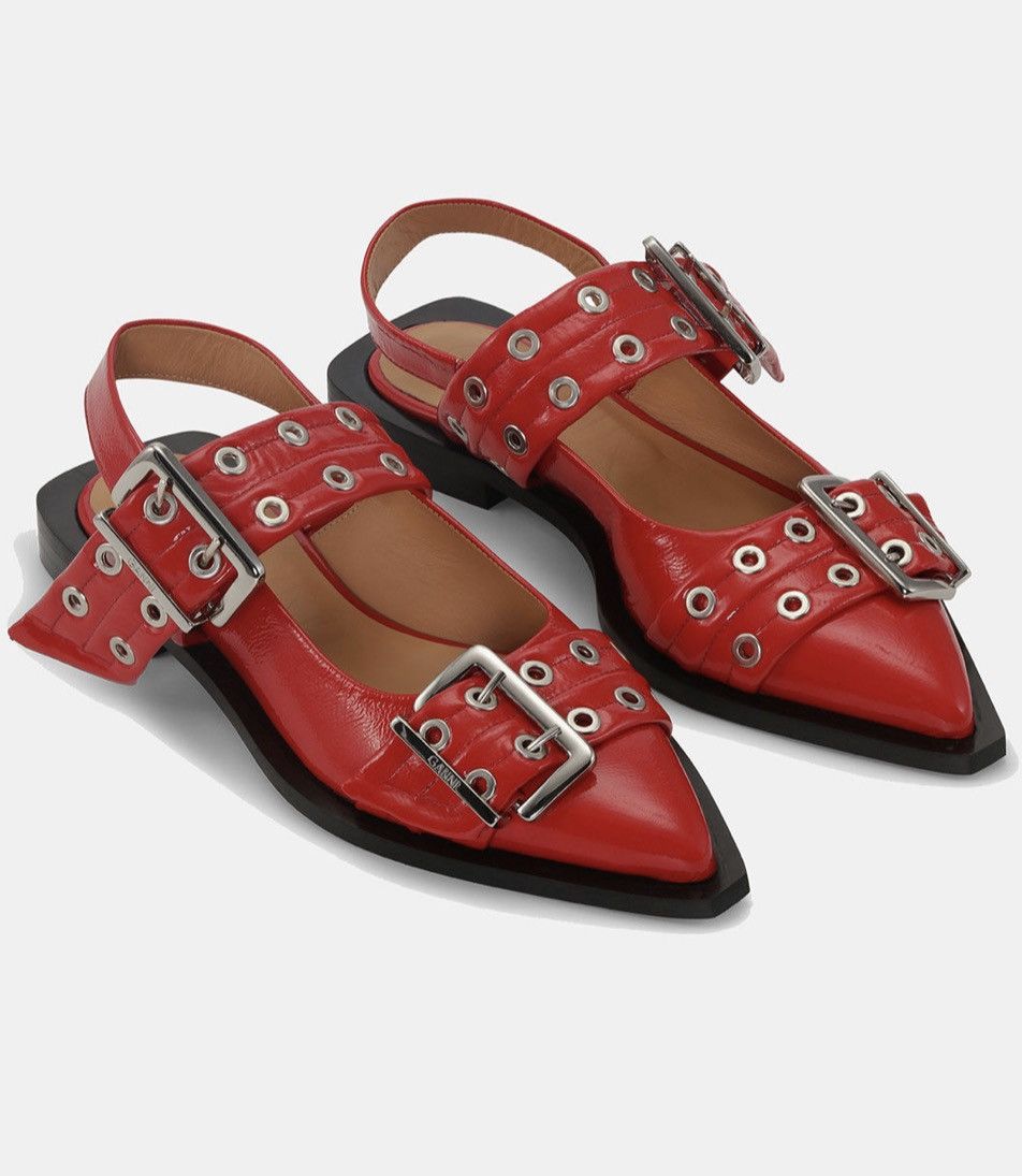 Ganni Ganni Ballerina Flats - Racing Red Size US 10 / IT 40 - 5 Thumbnail