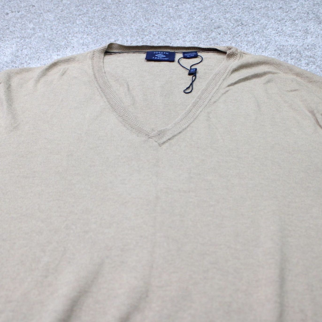 Joseph Abboud Joseph Abboud Sweater Mens XL Chocolate Brown Cotton/Silk/Cashmere V-Neck 2-Tone Size US XL / EU 56 / 4 - 4 Thumbnail
