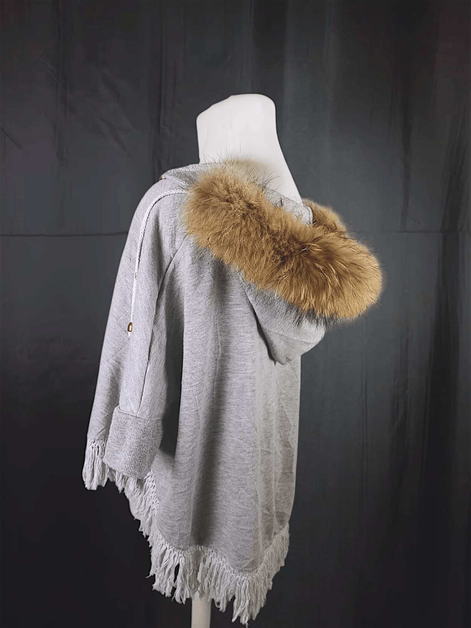 Japanese Brand × Le Grande Bleu (L.G.B.) "F" Vintage Fur Zipper Hoodie Tassel Poncho Size US L / EU 52-54 / 3 - 23 Thumbnail