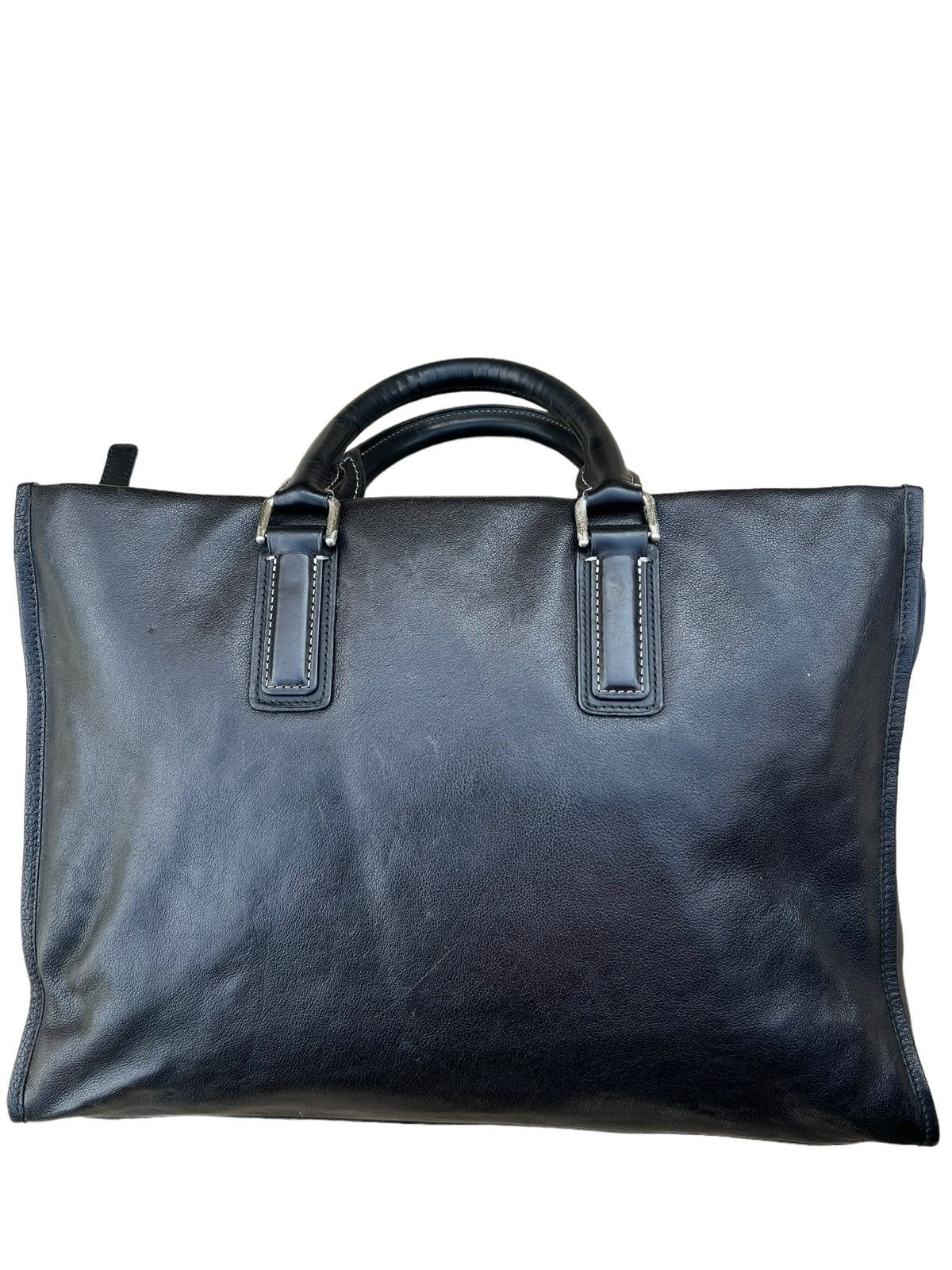 image of Vintage Tsuchiya Kaban Black Leather Briefcase Bag, Men's