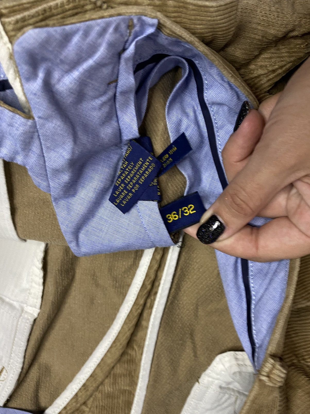 Polo Ralph Lauren Men's vintage velvet pants Polo Ralph Lauren Brown/Gold Size US 36 / EU 52 - 9 Thumbnail