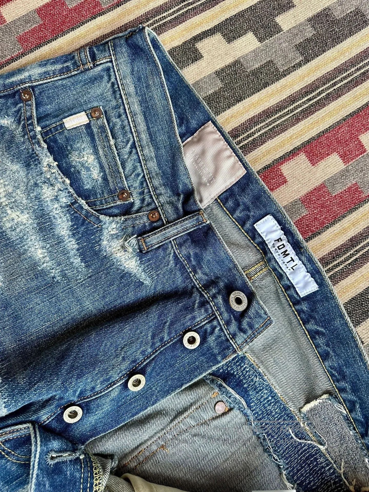 FDMTL fdmtl classic fit red line distressed jeans. Size US 36 / EU 52 - 3 Thumbnail