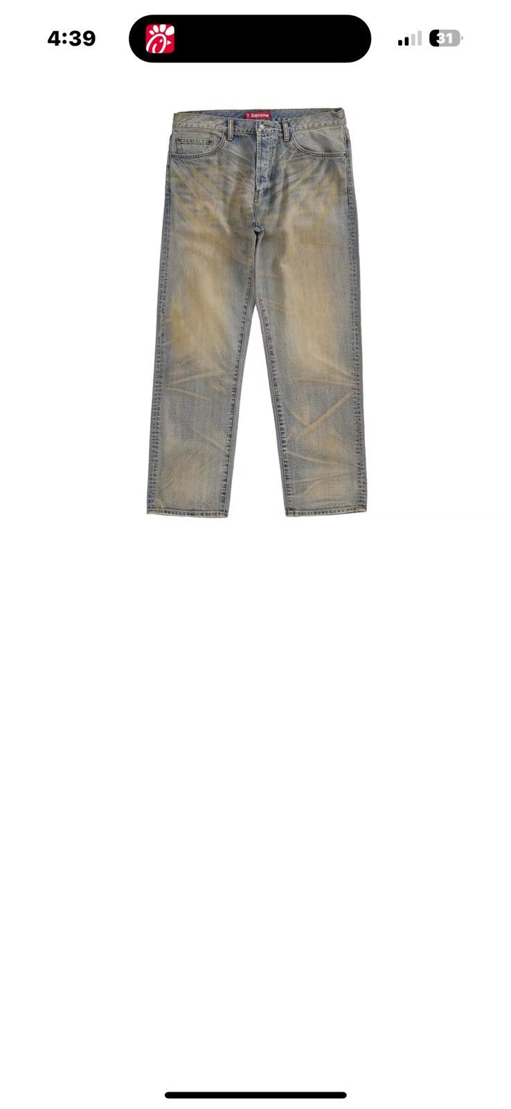 25aw Supreme Regular Jean Dirty Indigo Supreme Supreme Dirty