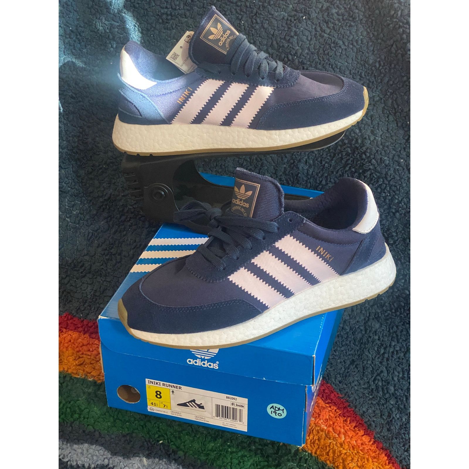 Adidas Adidas Iniki Boost 'Collegiate Navy' m8 w9.5 Size US 8 / EU 41 - 2 Thumbnail