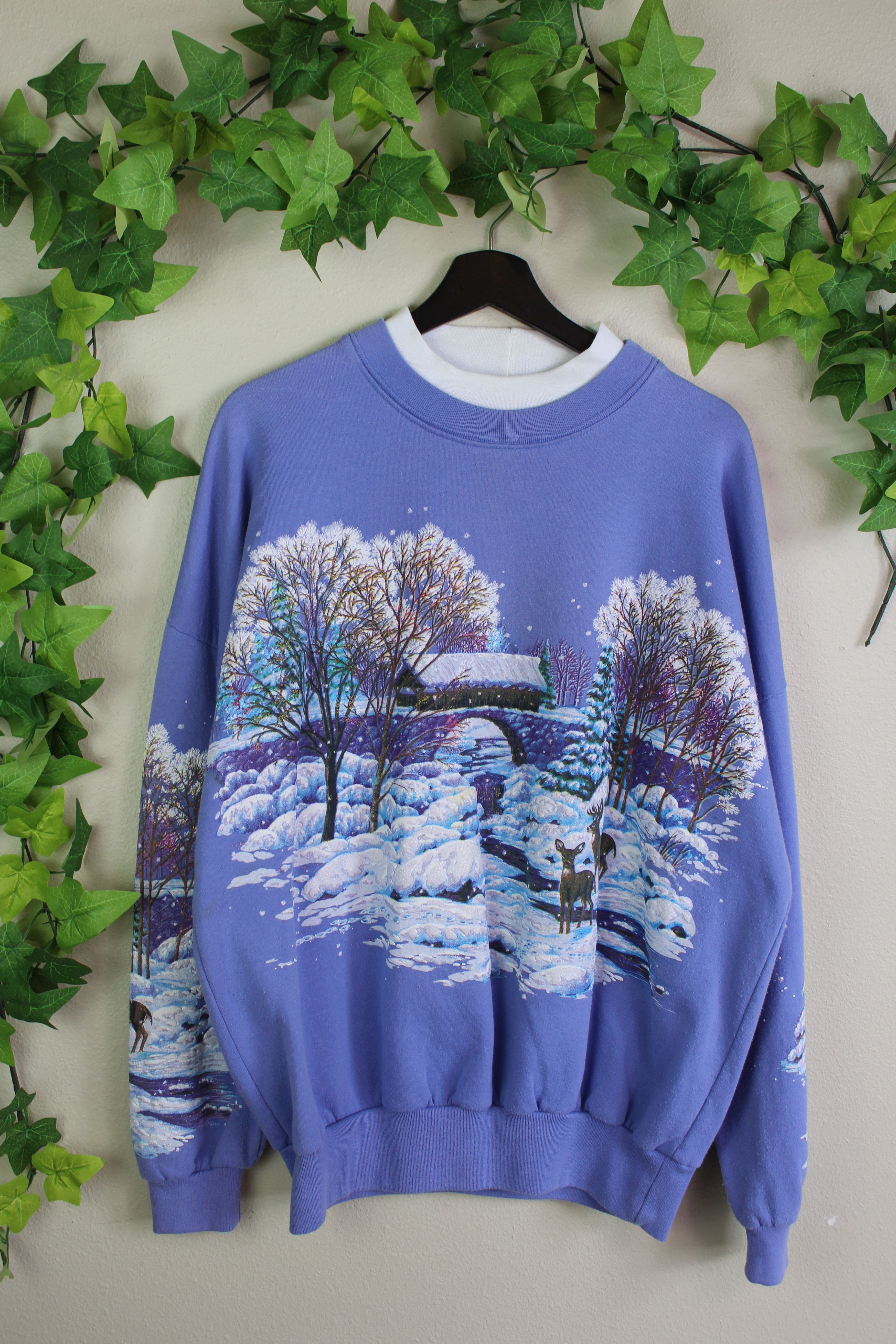Habitat × Vintage VINTAGE ALL OVER PRINT WINTER THEMED SWEATSHIRT Size US L / EU 52-54 / 3 - 1 Thumbnail
