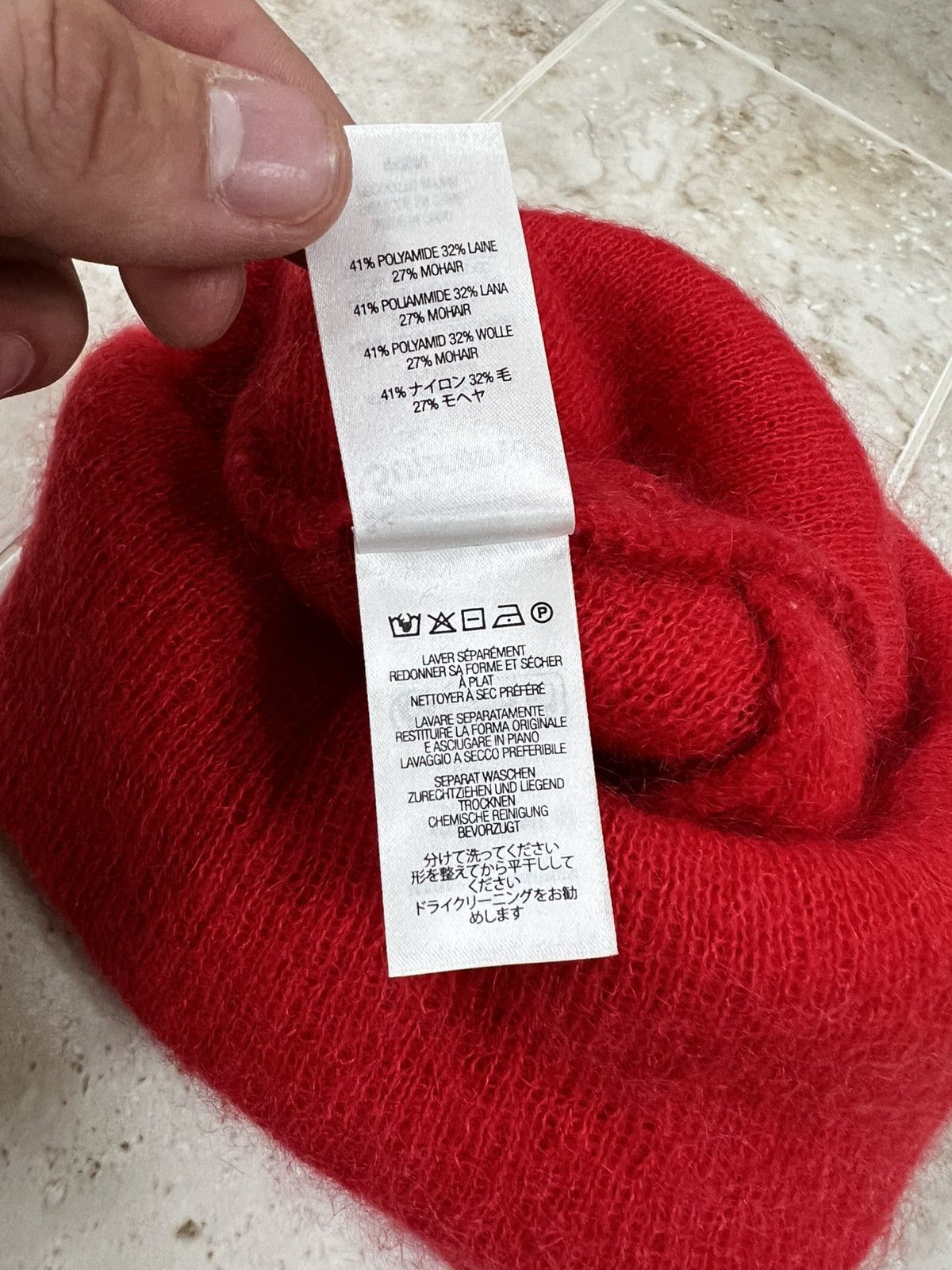 Supreme Supreme Bright Red Mohair Cuffed Beanie Size ONE SIZE - 4 Thumbnail