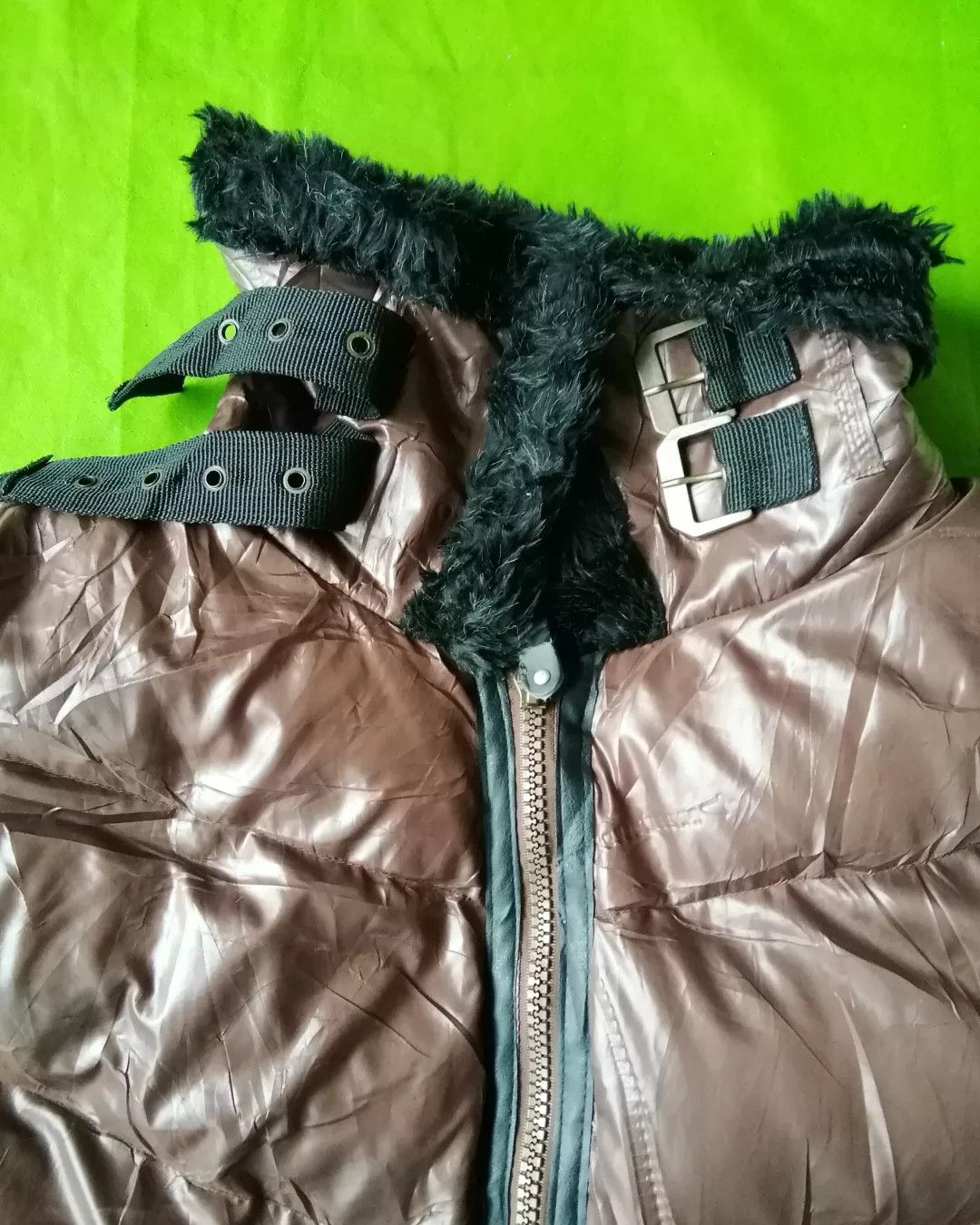 GOA Beans House Military Faux Fur Trimmed Puffer Bomber Jacket Size US L / EU 52-54 / 3 - 4 Thumbnail