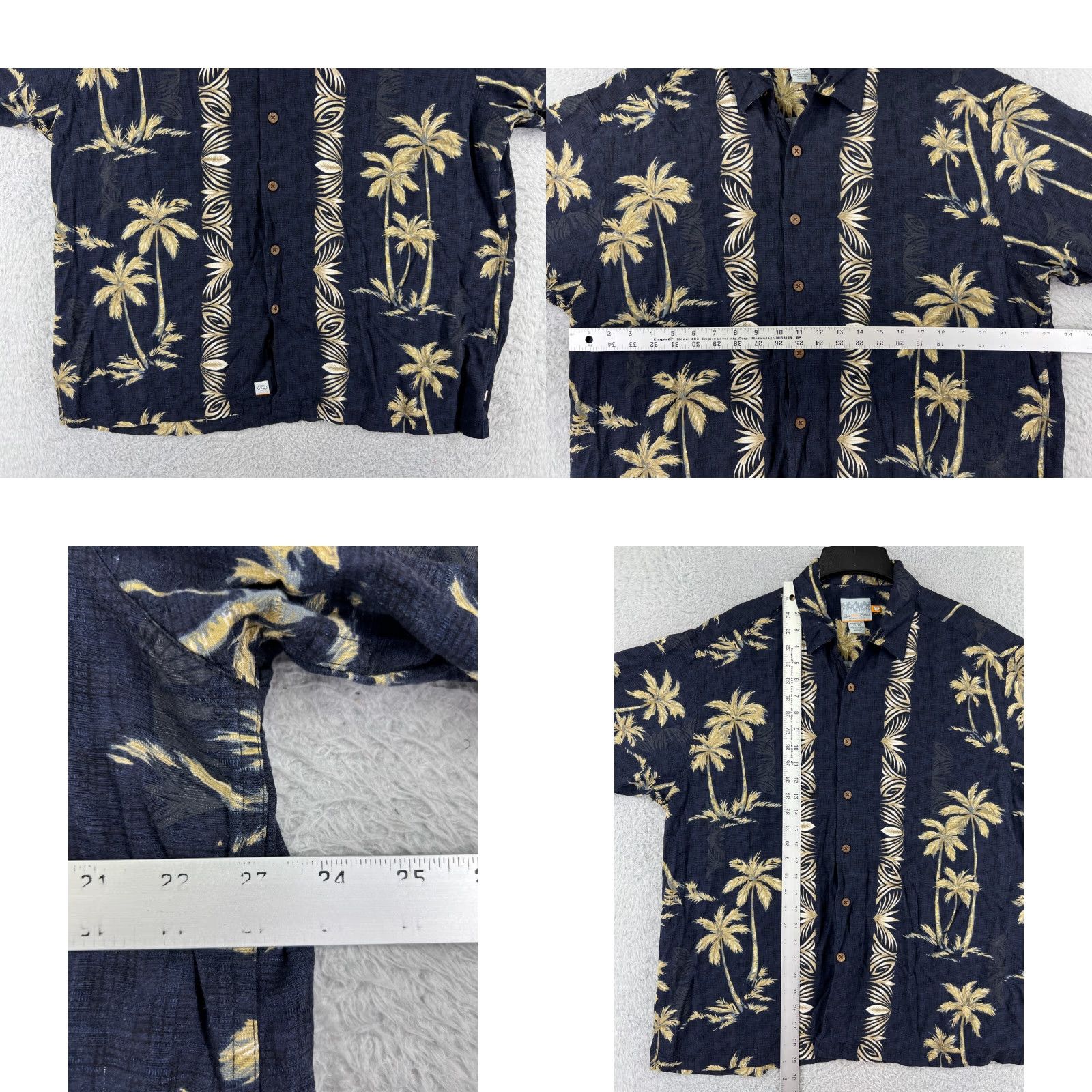 Quiksilver Quiksilver Shirt Mens XL Blue Palm Print Floral Hawaiian Button-Up Size US XL / EU 56 / 4 - 8 Thumbnail