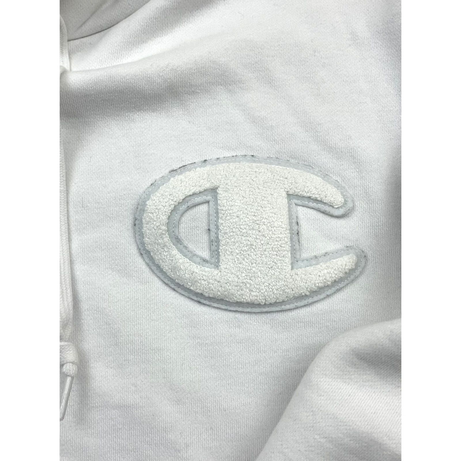 Champion VINTAGE Champion Hoodie Womens S White Fleece Pullover Y2K Logo Japanese Size S / US 4 / IT 40 - 6 Thumbnail