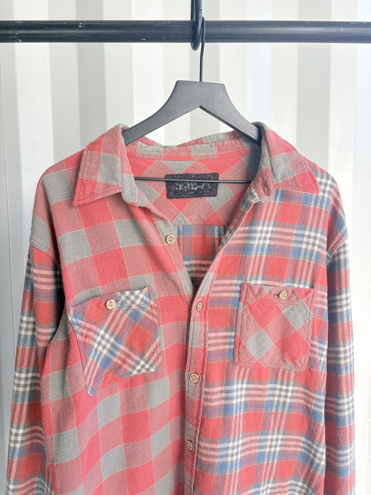 Vintage 50/50 Pattern Flannel Shirt Faded Distressed Size US L / EU 52-54 / 3 - 2 Thumbnail