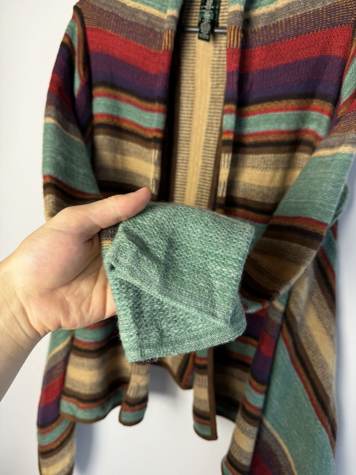 Lauren Ralph Lauren × Vintage Lauren Ralph Lauren Stripes Wool/Linen Cardigan Size S / US 4 / IT 40 - 5 Thumbnail