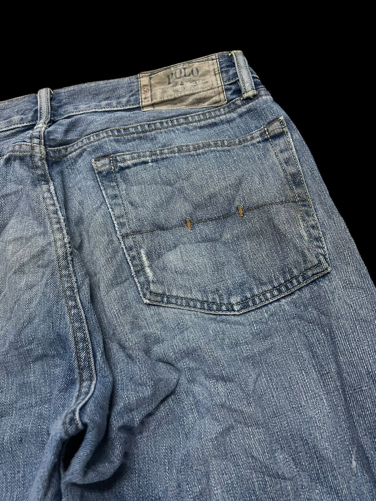 If Six Was Nine × Ralph Lauren 🌈90s Ralph Lauren Flare Mud Wash Zipper Jean Size US 35 - 9 Thumbnail