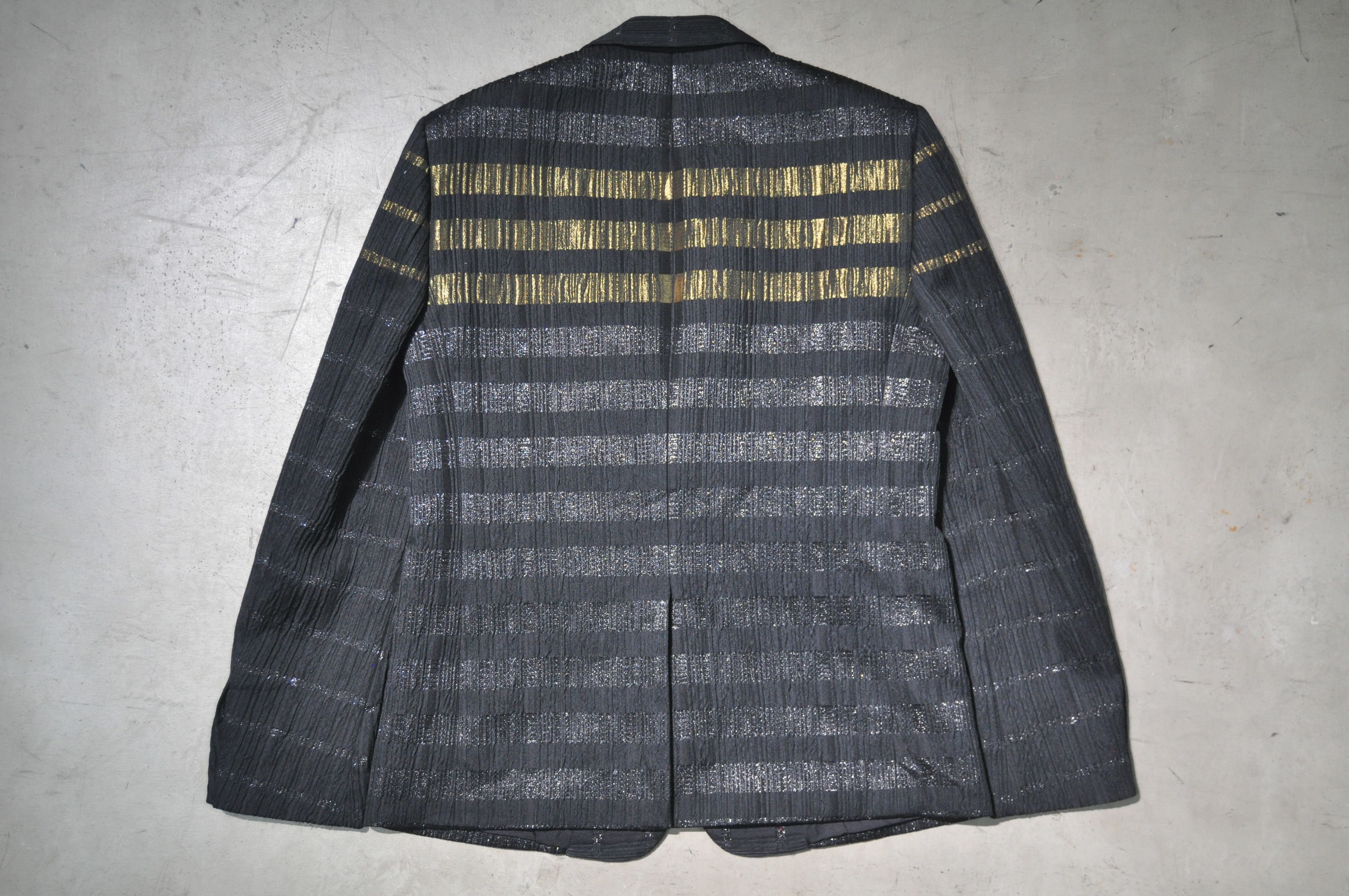 Saint Laurent Paris SLP - Pre-Fall 2019 - Stripe-Patterned Pleated Blazer Size 50R - 5 Thumbnail