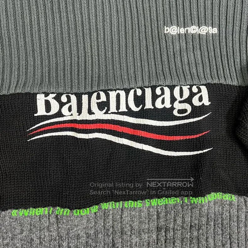 Balenciaga Balenciaga Patchwork Wave Sweater Size US S / EU 44-46 / 1 - 6 Thumbnail