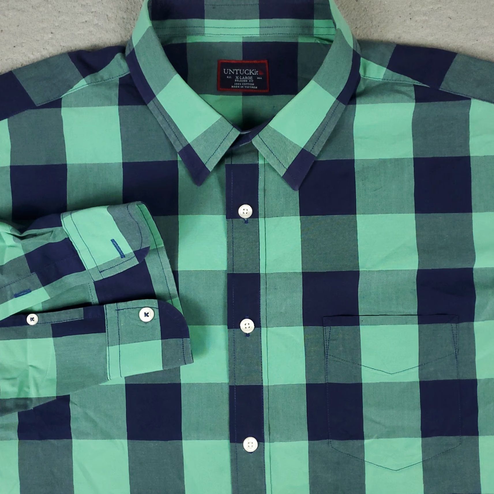 UNTUCKit **Untucked Shirt Men's XL Blue Check Button-Up Long Sleeve** User: Untucked Shirt Men's XL Blue Check Button-Up Long Sleeve Size US XL / EU 56 / 4 - 2 Thumbnail