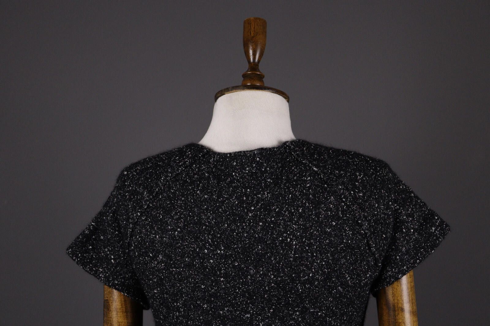 Oscar De La Renta Oska Black Wool Short Sleeve Sweater Size 1 / UK 10 / US 6-8 Size M / US 6-8 / IT 42-44 - 6 Thumbnail