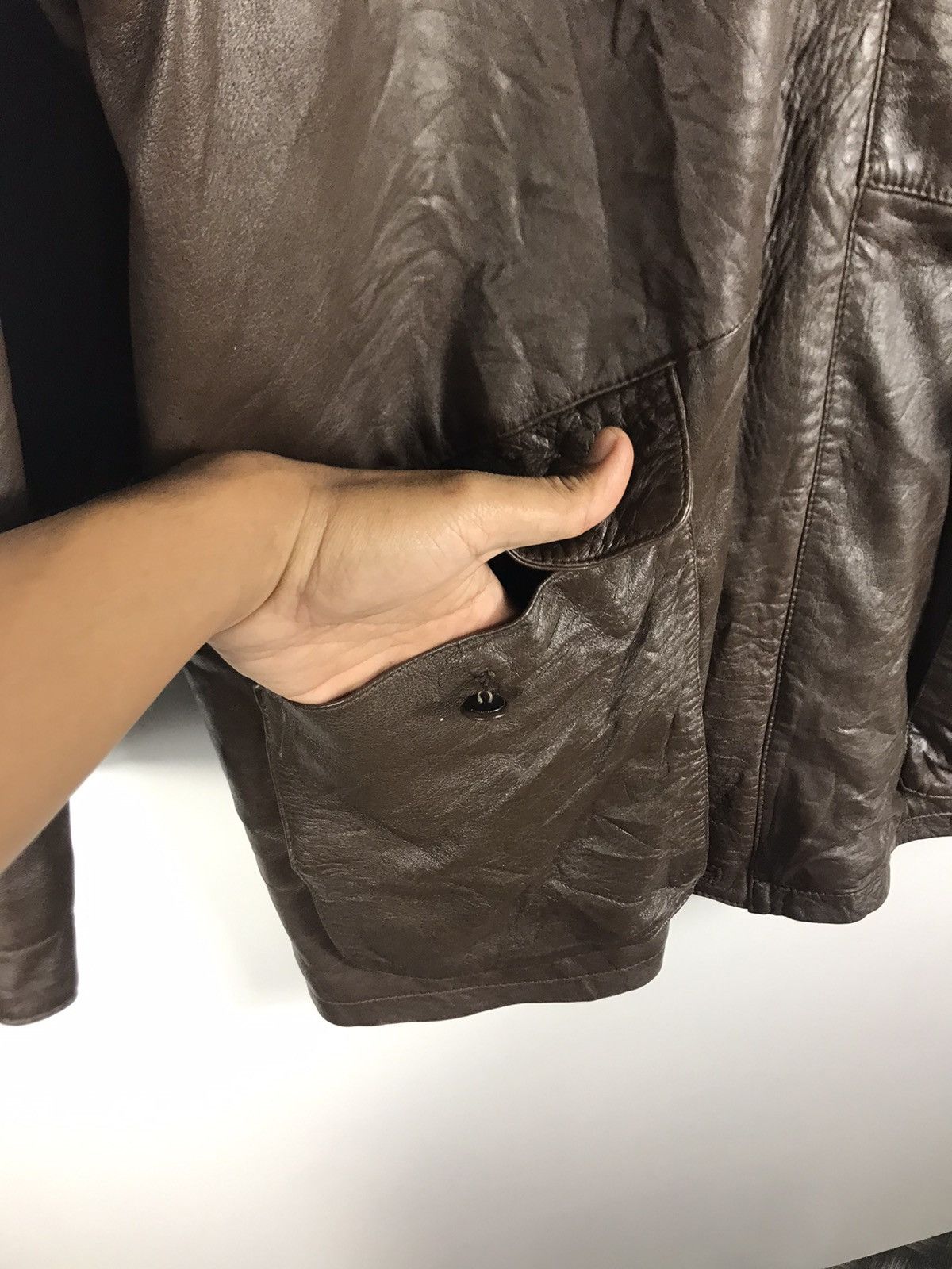 Lancel × Vintage ⚡️Vintage Lancel Paris Zipper Dark Brown Leather Jacket Size US M / EU 48-50 / 2 - 7 Thumbnail
