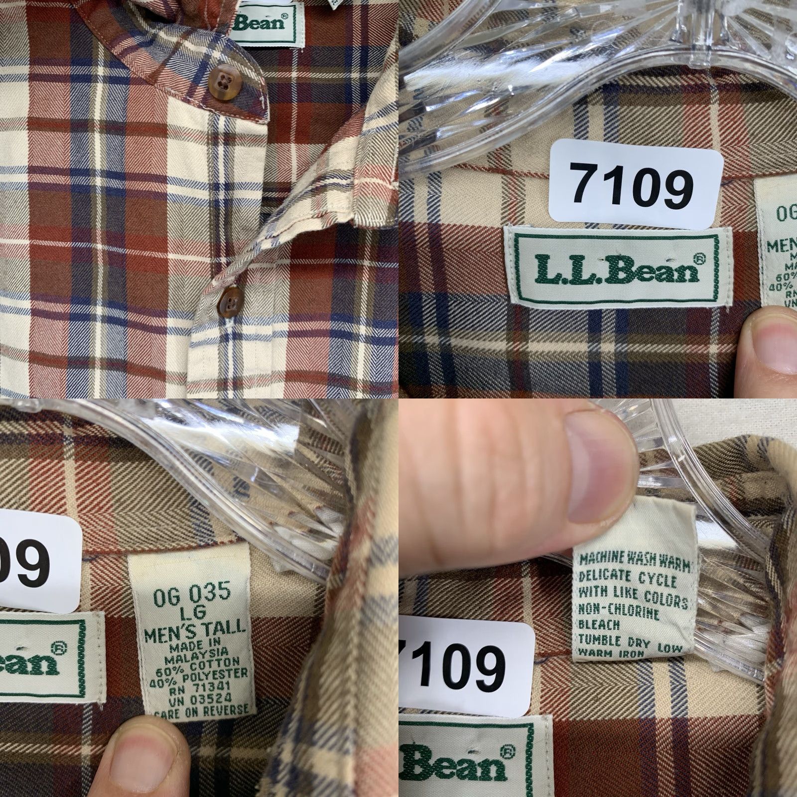 Vintage VINTAGE L.L. Bean Button-Up Plaid Shirt LT Brown Outdoor 90s Mens Size US L / EU 52-54 / 3 - 8 Thumbnail