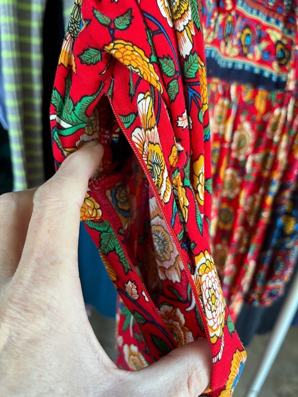 Unknown London Women's Unbranded Maxi Dress Size XL Red Floral Long Sleeve Size XL / US 12-14 / IT 48-50 - 7 Thumbnail