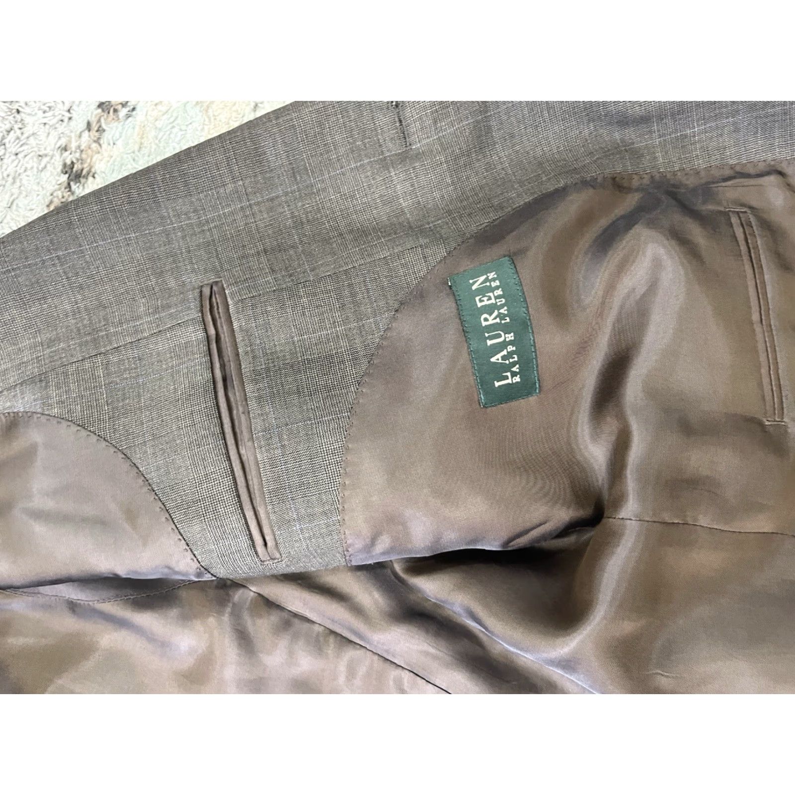 Ralph Lauren Lauren Ralph Lauren Lord And Taylor Mens Blazer Gray 2 Piece Regular Wool Notch Lapel Long Single-Breasted Two-Button 44 48R Vintage N/A Mens Size 44R - 6 Thumbnail