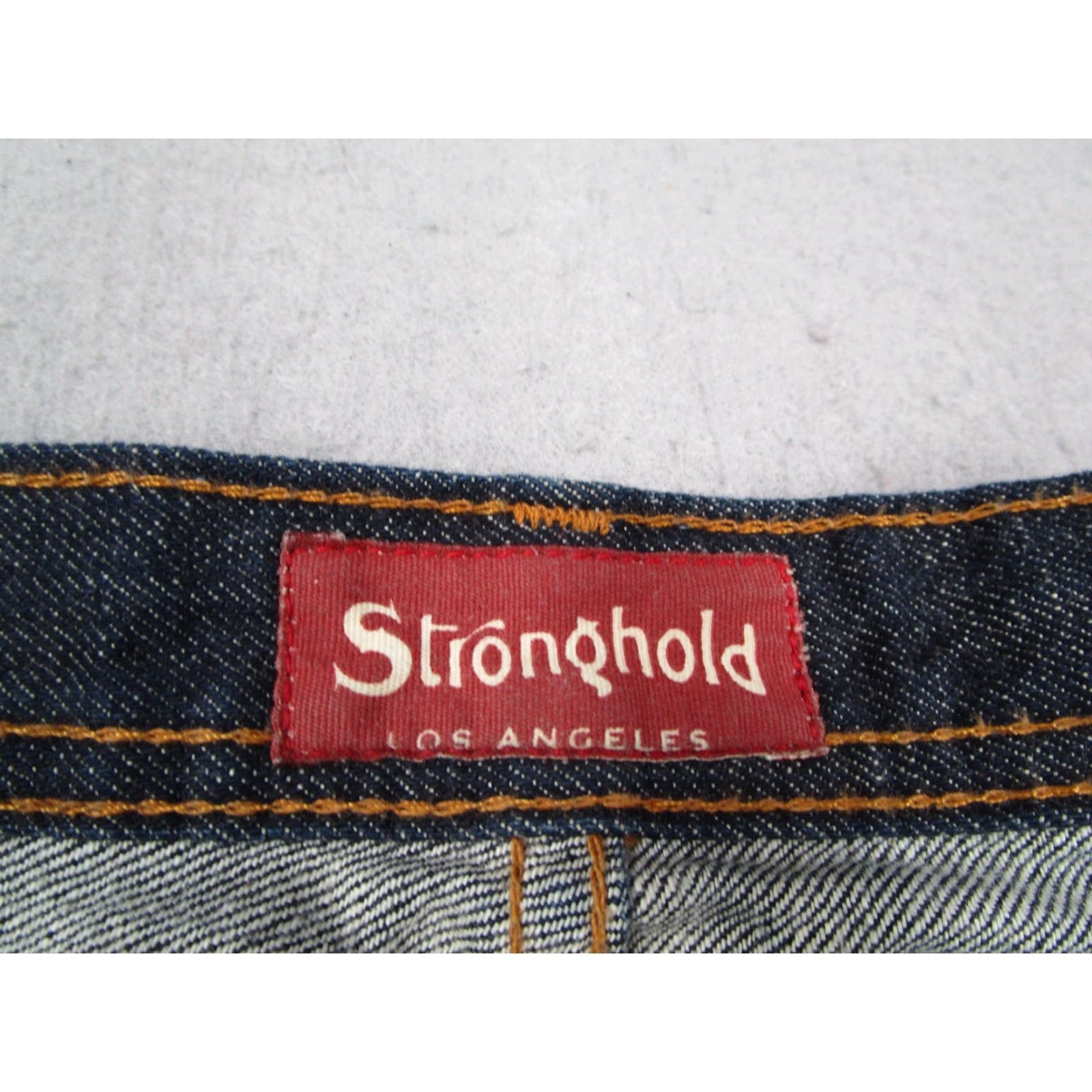 Denime Stronghold Jeans 33x31 Dark Blue Selvedge Denim Button Fly USA Cotton Mens Size US 33 - 3 Thumbnail