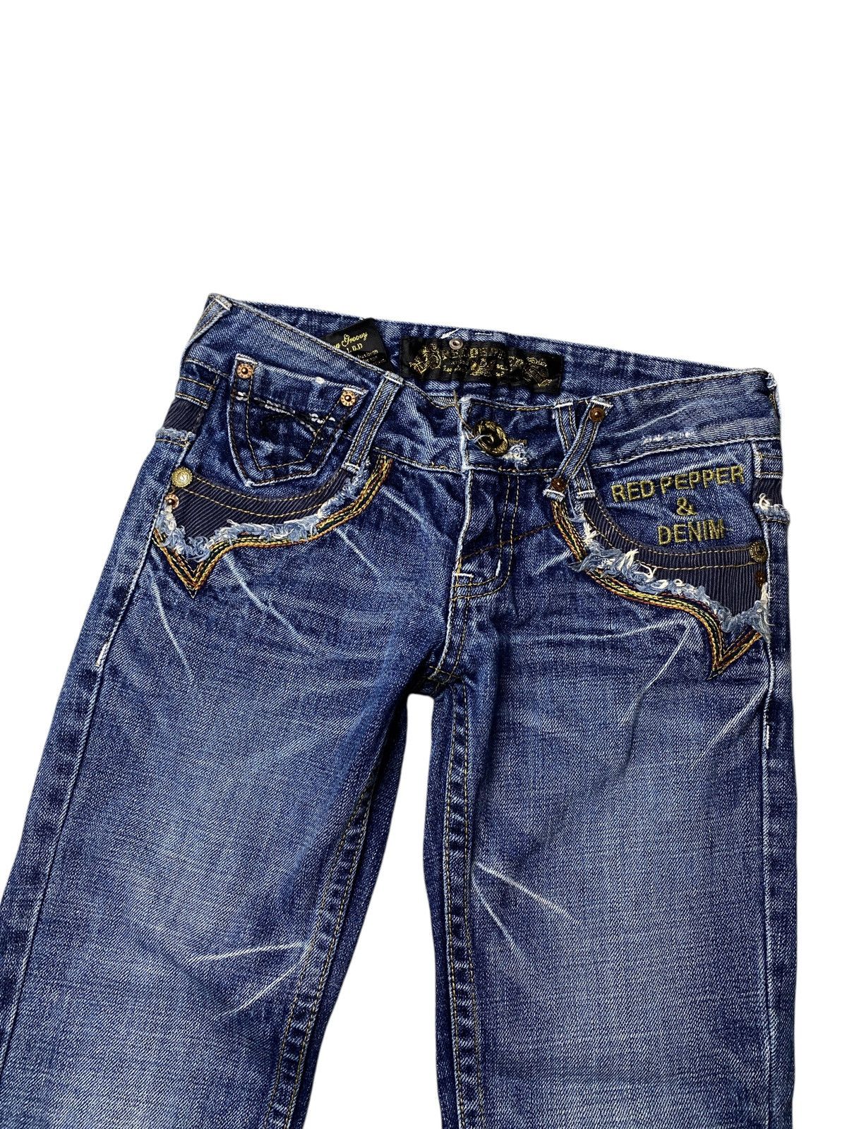 If Six Was Nine 2000's Red Pepper Ethnic Flared Jeans Size US 26 / EU 42 - 3 Thumbnail