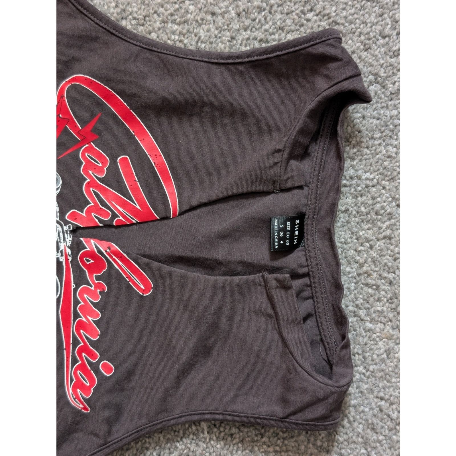 Shein Charcoal Grey Grunge Style Micro Tank by Shein | Streetwear Size S / US 4 / IT 40 - 3 Thumbnail