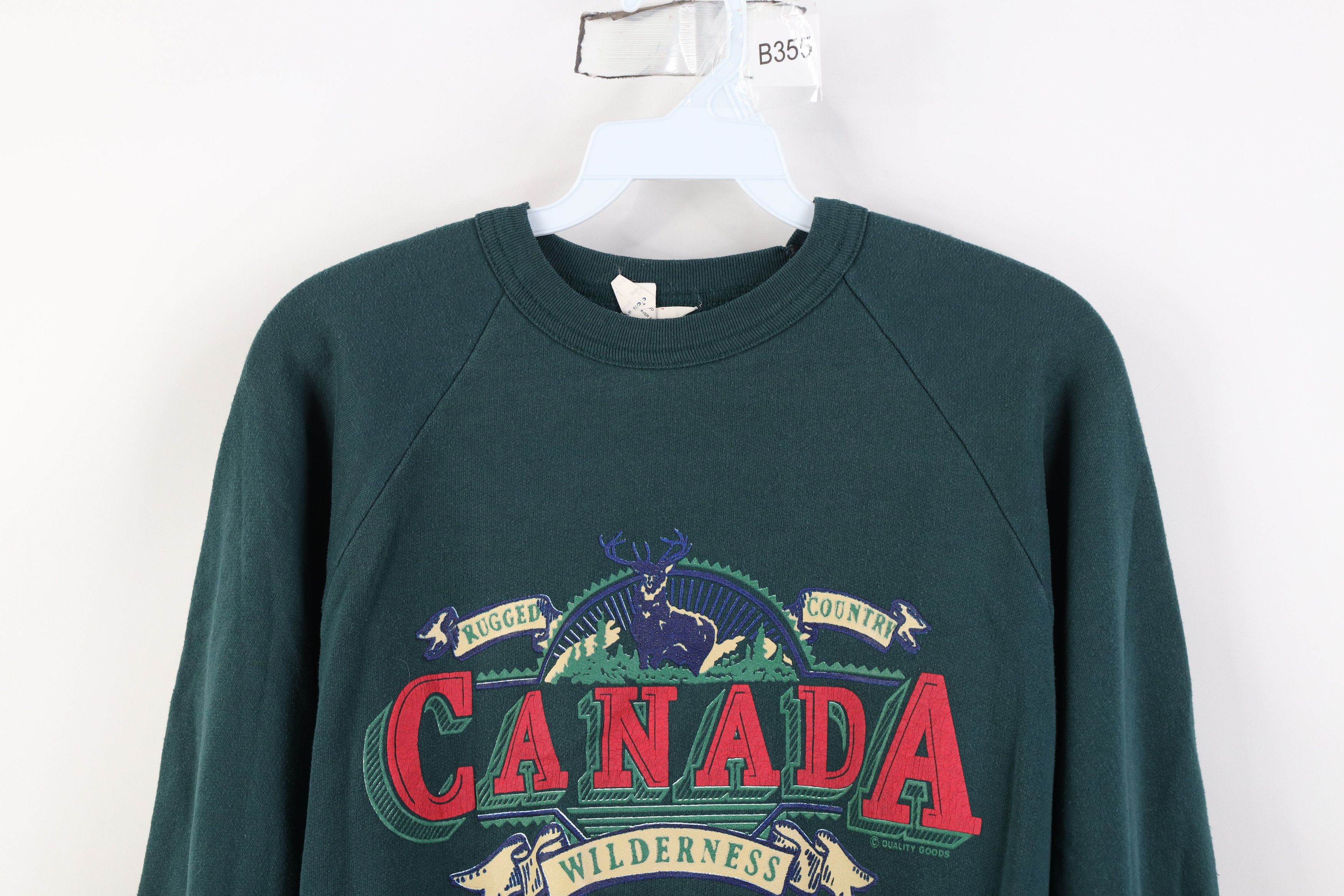 Vintage Vintage 90s Streetwear Canada Wilderness Sweatshirt Green Size L / US 10 / IT 46 - 2 Thumbnail