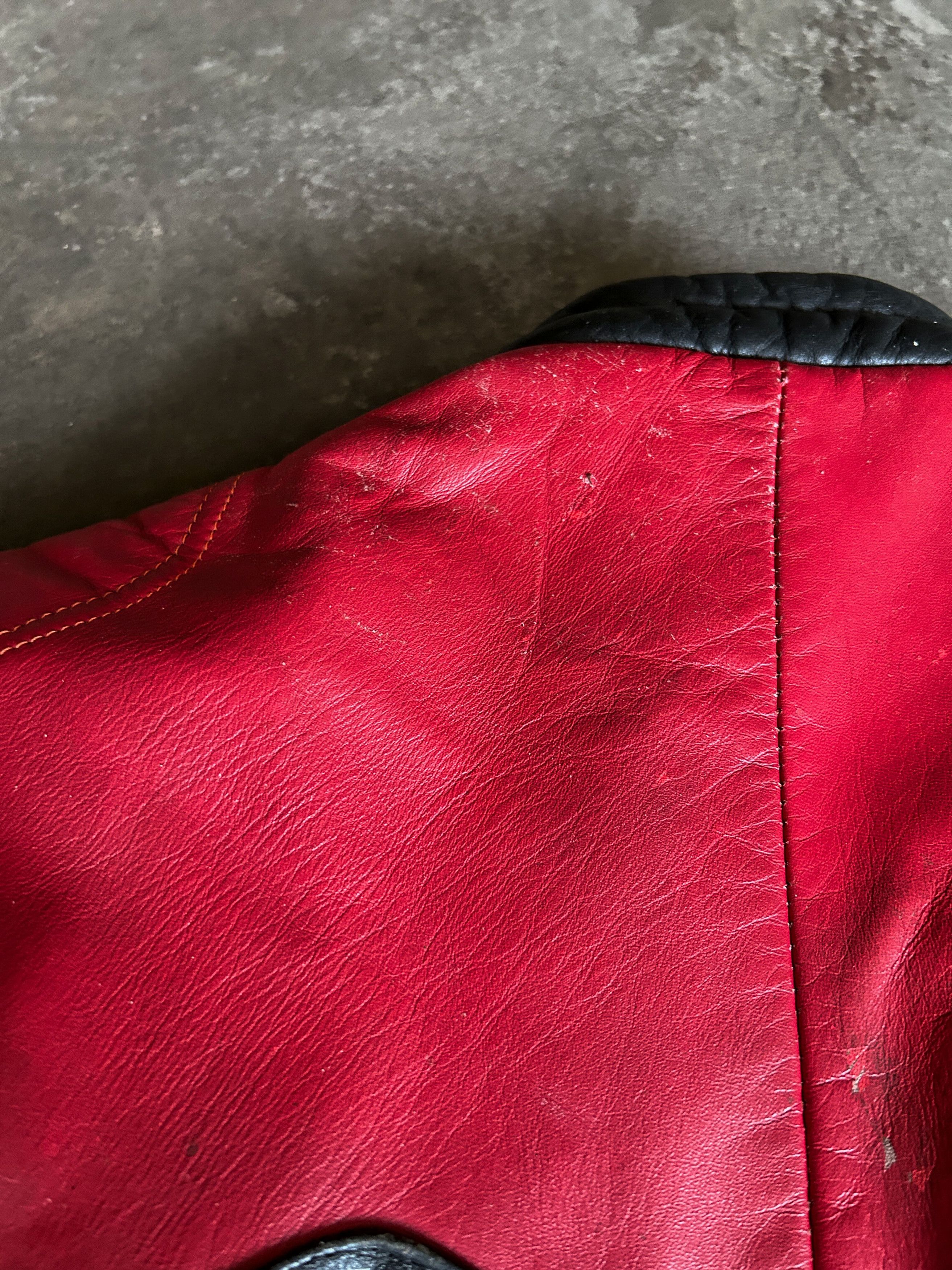 Vintage Vintage Red Black Leather Motorcycle Racing Jacket Biker Size US M / EU 48-50 / 2 - 12 Thumbnail