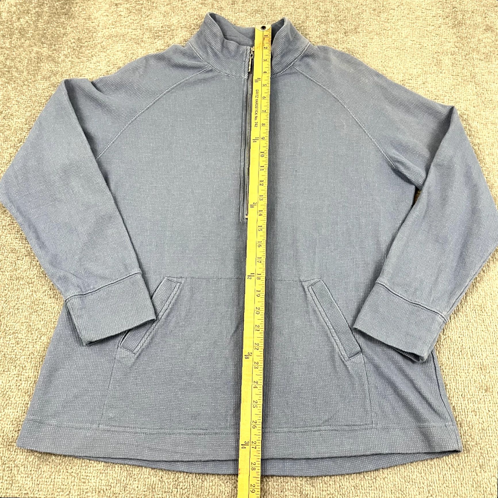 Vintage VINTAGE LULU-B Pullover Womens Large Blue Half Zip Stretch Kangaroo Pocket Tennis Golf Size L / US 10 / IT 46 - 4 Thumbnail