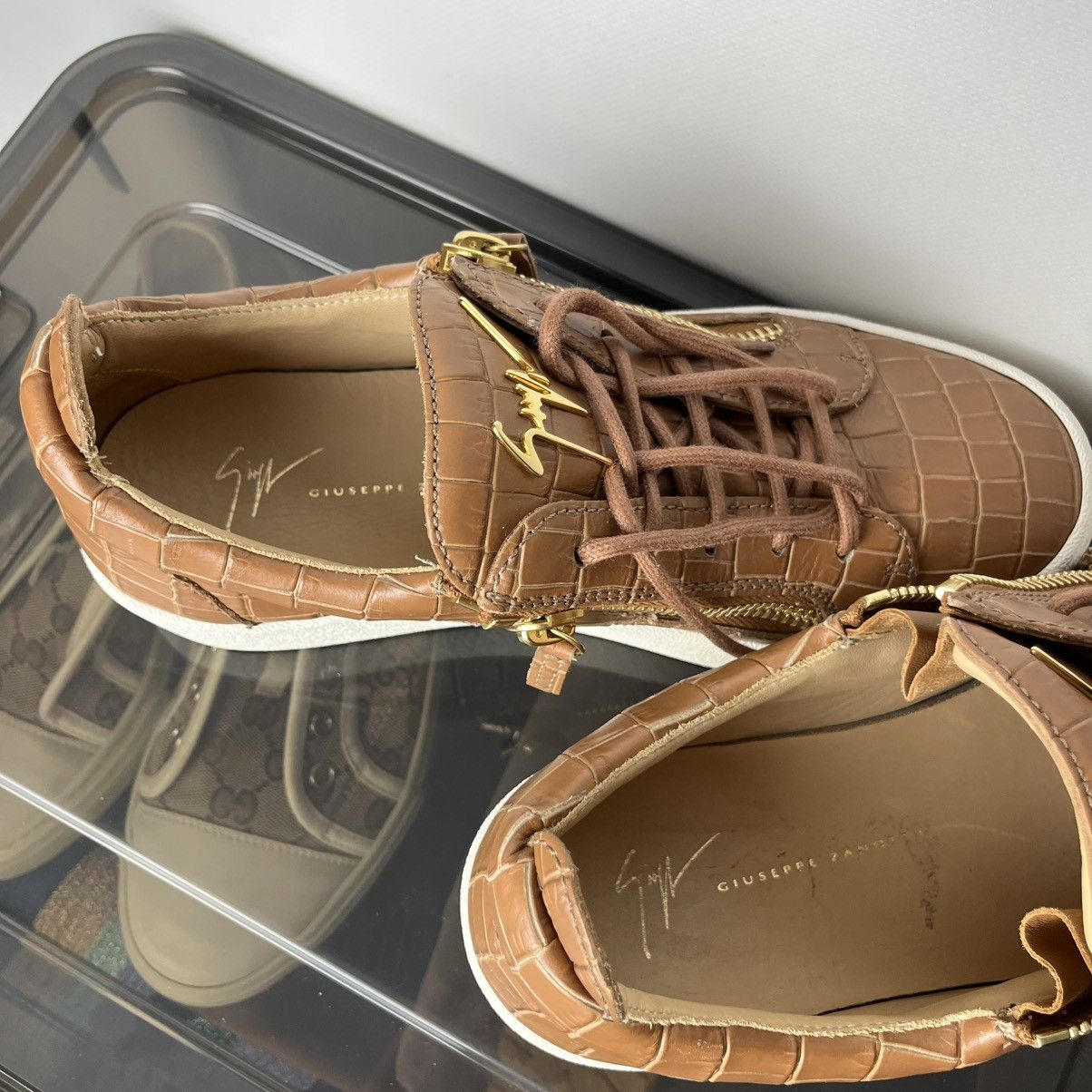 Giuseppe Zanotti Giuseppe Zanotti Derapage Moc-Croc Double-Zip Sneakers Size US 7.5 / EU 40-41 - 7 Thumbnail