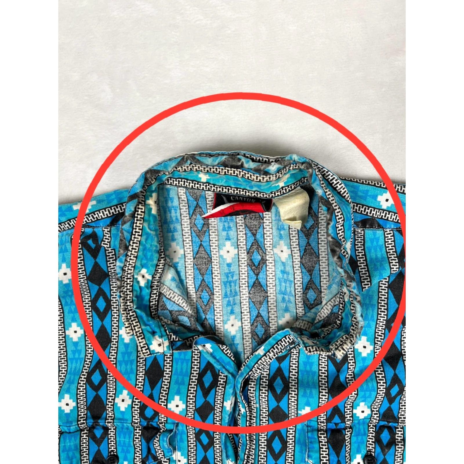 Vintage VINTAGE Canyon Trail Western Geometric Print Long Sleeve Button-Up Shirt Mens XL Blue Size US XL / EU 56 / 4 - 2 Thumbnail
