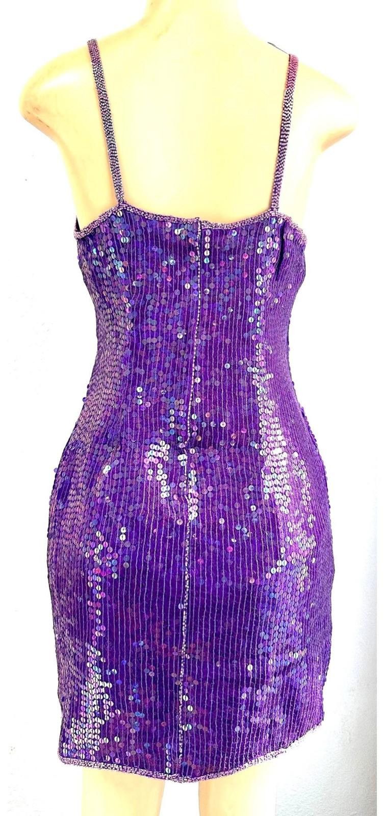 Other Sequin Purple Cocktail Dress size 10 Size L / US 10 / IT 46 - 2 Thumbnail