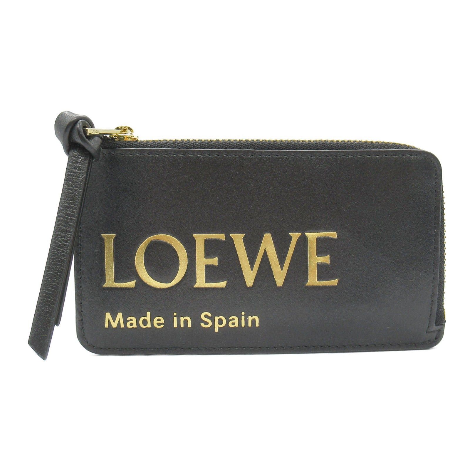 Loewe Loewe Emboss Coin Card Holder Purse Leather Black Size ONE SIZE - 1 Thumbnail