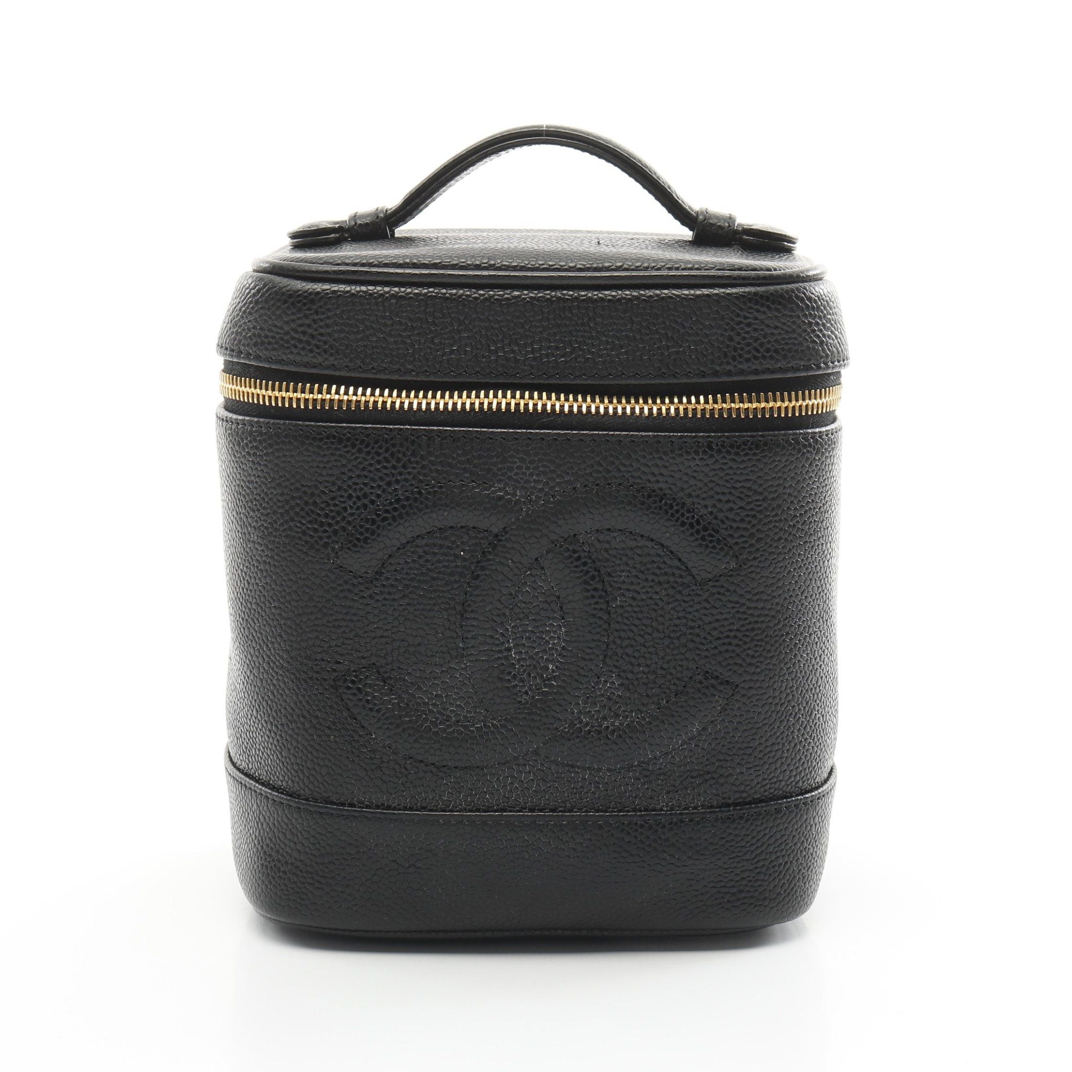 Chanel Chanel Coco Mark Handbag Vanity Bag Caviar Skin Black Gold Hardware Size ONE SIZE - 1 Thumbnail