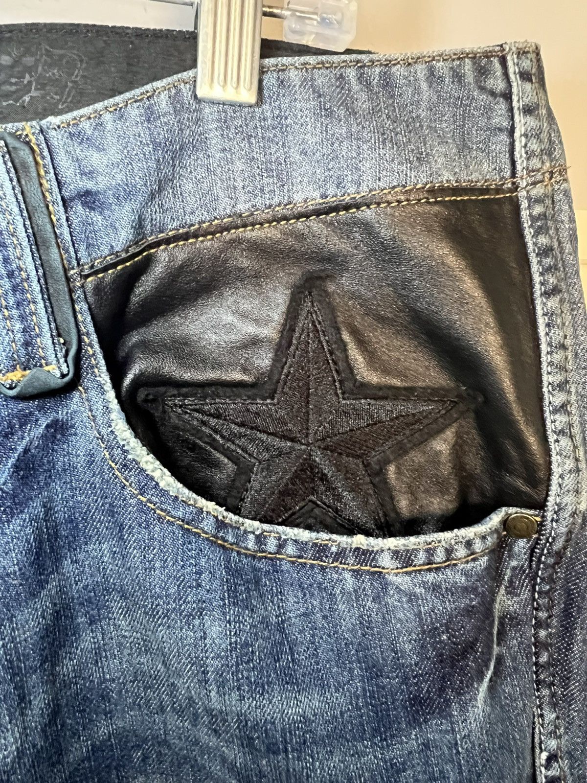 A&G Rock Vintage Dussault leather patchwork loose bootcut jeans Size US 38 / EU 54 - 6 Thumbnail