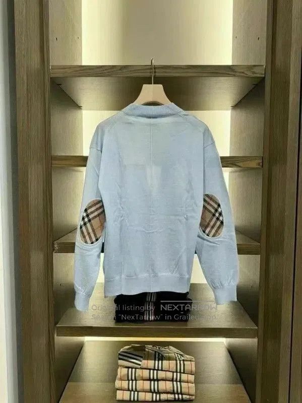 Burberry Burberry Blue Logo Short Sleeve Cardigan. Size L / US 10 / IT 46 - 3 Thumbnail