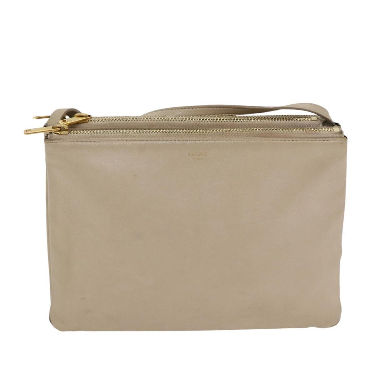 Celine CELINE Trio Shoulder Bag Leather Beige Gold Size ONE SIZE - 2 Thumbnail