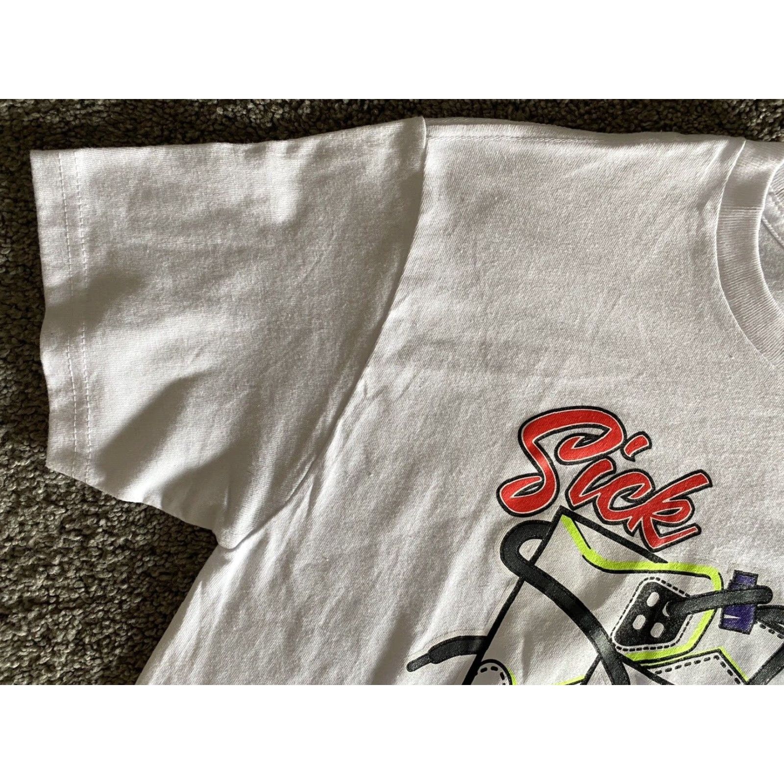 Vintage NWT Snelos T Shirt White Men’s Size S Short Sleeve Sick 5’s Art Hipster Spring Summer Fall Shirts Men Size US S / EU 44-46 / 1 - 7 Thumbnail