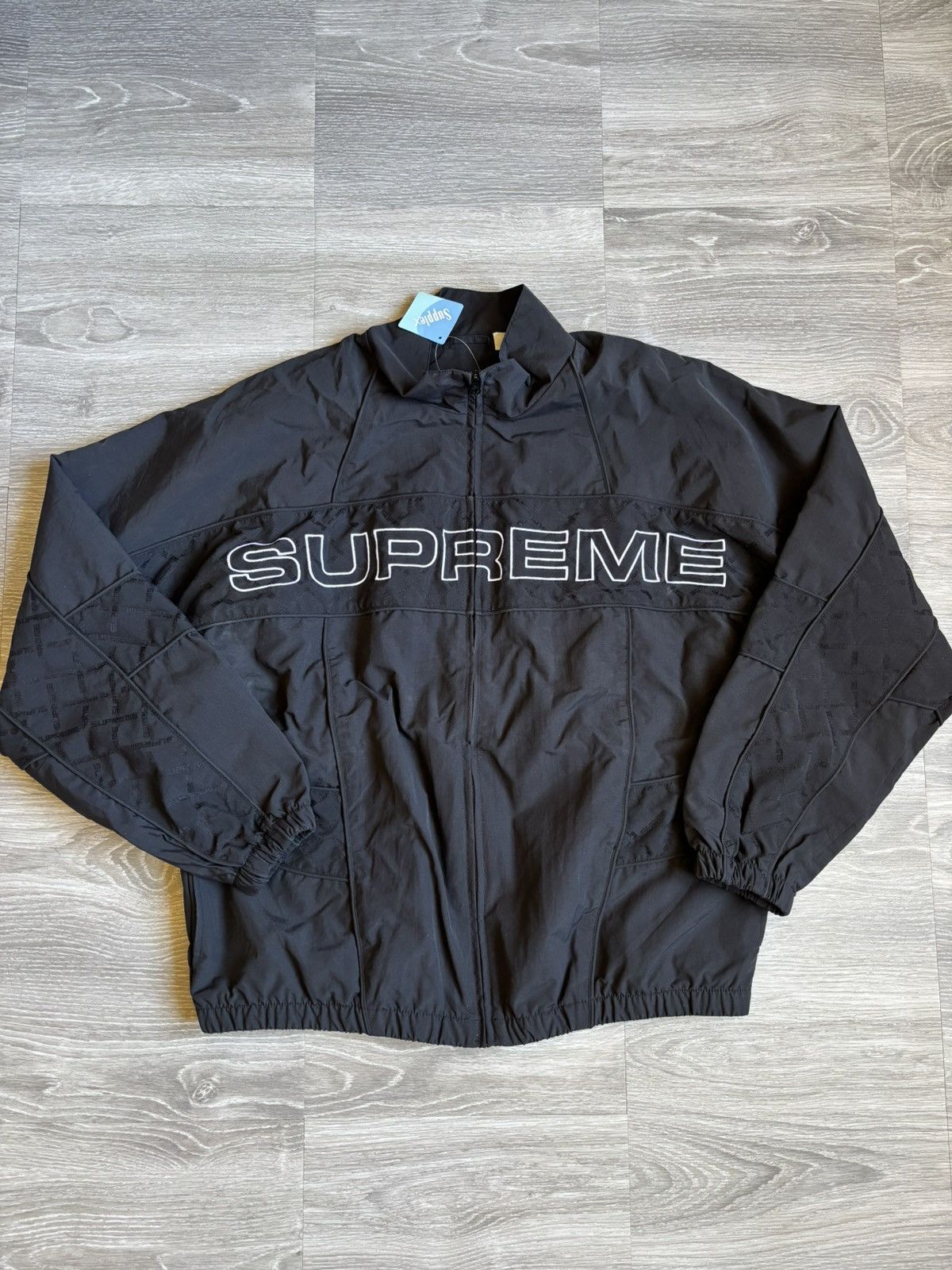 Supreme Supreme Bandana Jacquard Denim Hooded Work Jacket Black