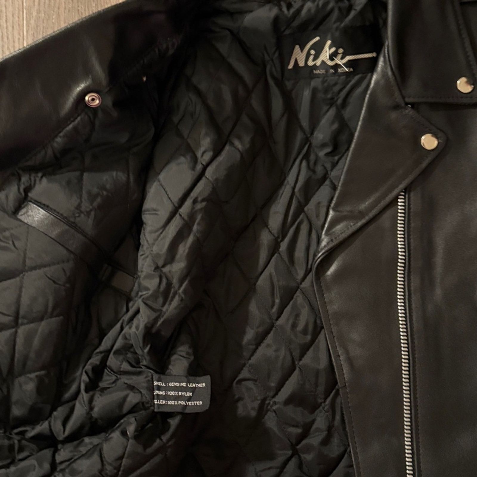 Niki Vintage Niki Black Leather Fringe motorcycle Jacket beaded Size XL / US 12-14 / IT 48-50 - 11 Thumbnail