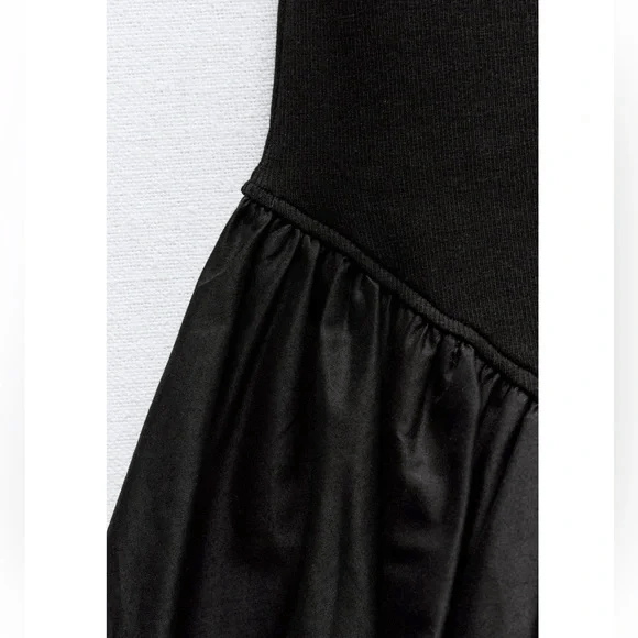 Zara Zara MIXED RIB POPLIN BALLOON DRESS Size M / US 6-8 / IT 42-44 - 3 Thumbnail