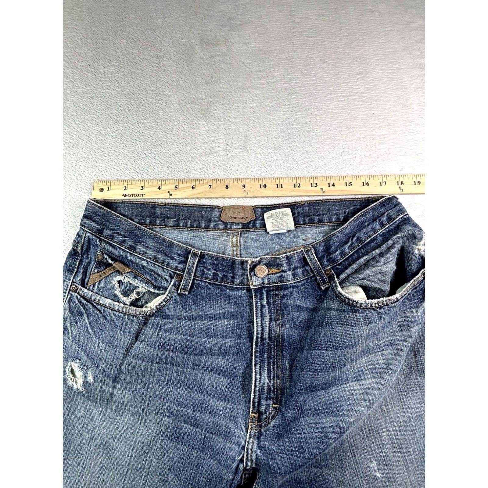 Ariat Ariat Jeans Regular 36x32 M4 Blue Distressed Bootcut Logo Embroidered Men Size US 36 / EU 52 - 7 Thumbnail